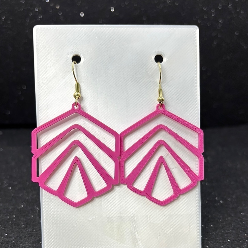 Pink Geometric Earrings